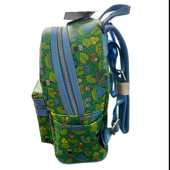NWT Loungefly Disney Pixar It’s A Bugs Life Mini Faux Leather Green Backpack - Picture 3 of 11